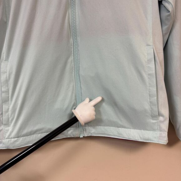 Columbia Windbreaker Jacket Girl Large 14-16  Reversible Pink Floral Mint Summer - Picture 8 of 8